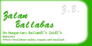 zalan ballabas business card